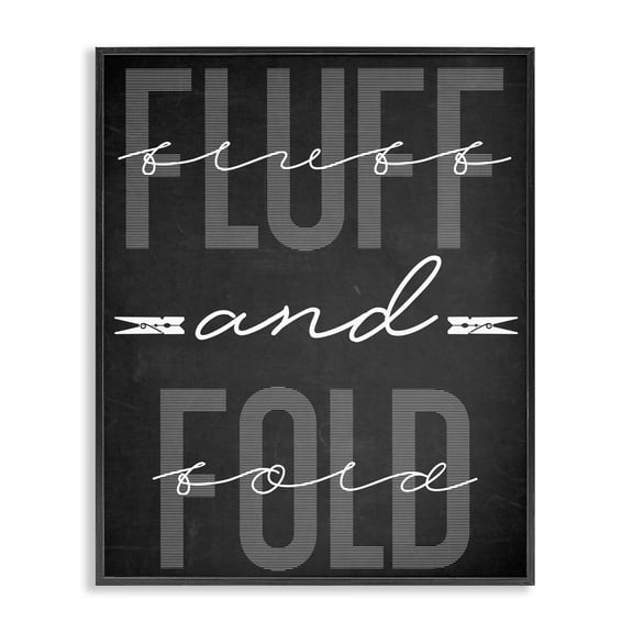 Fluff & Fold Black Minimal Black Framed Giclee Art, design by Marcus Prime