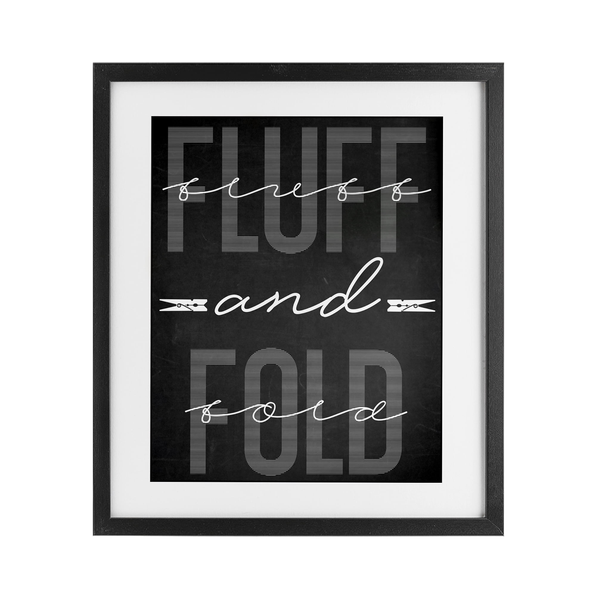 Fluff & Fold Black Minimal Black Framed Print Under Glass, design by Marcus Prime