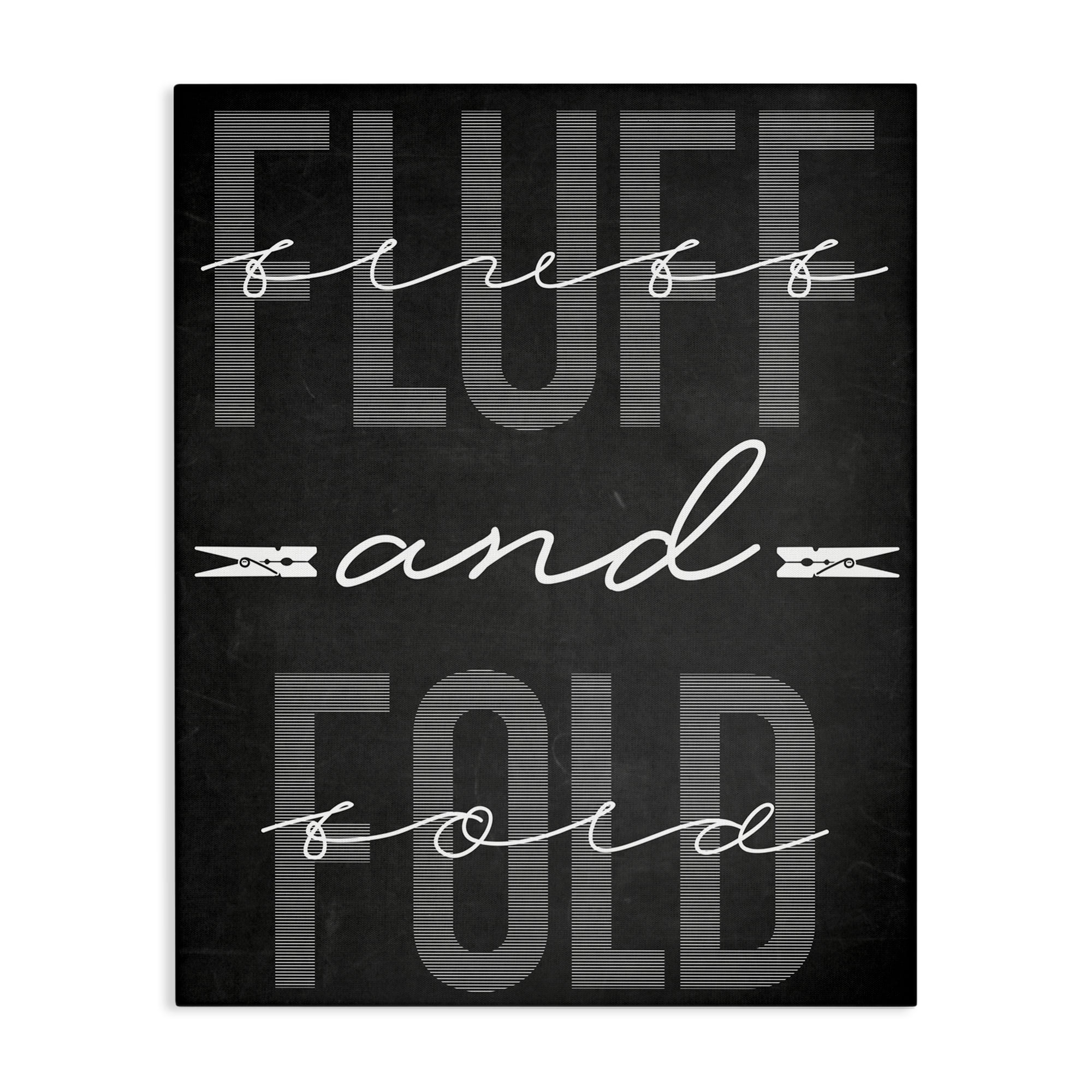 Fluff & Fold Black Minimal Canvas Wall Art, design by Marcus Prime