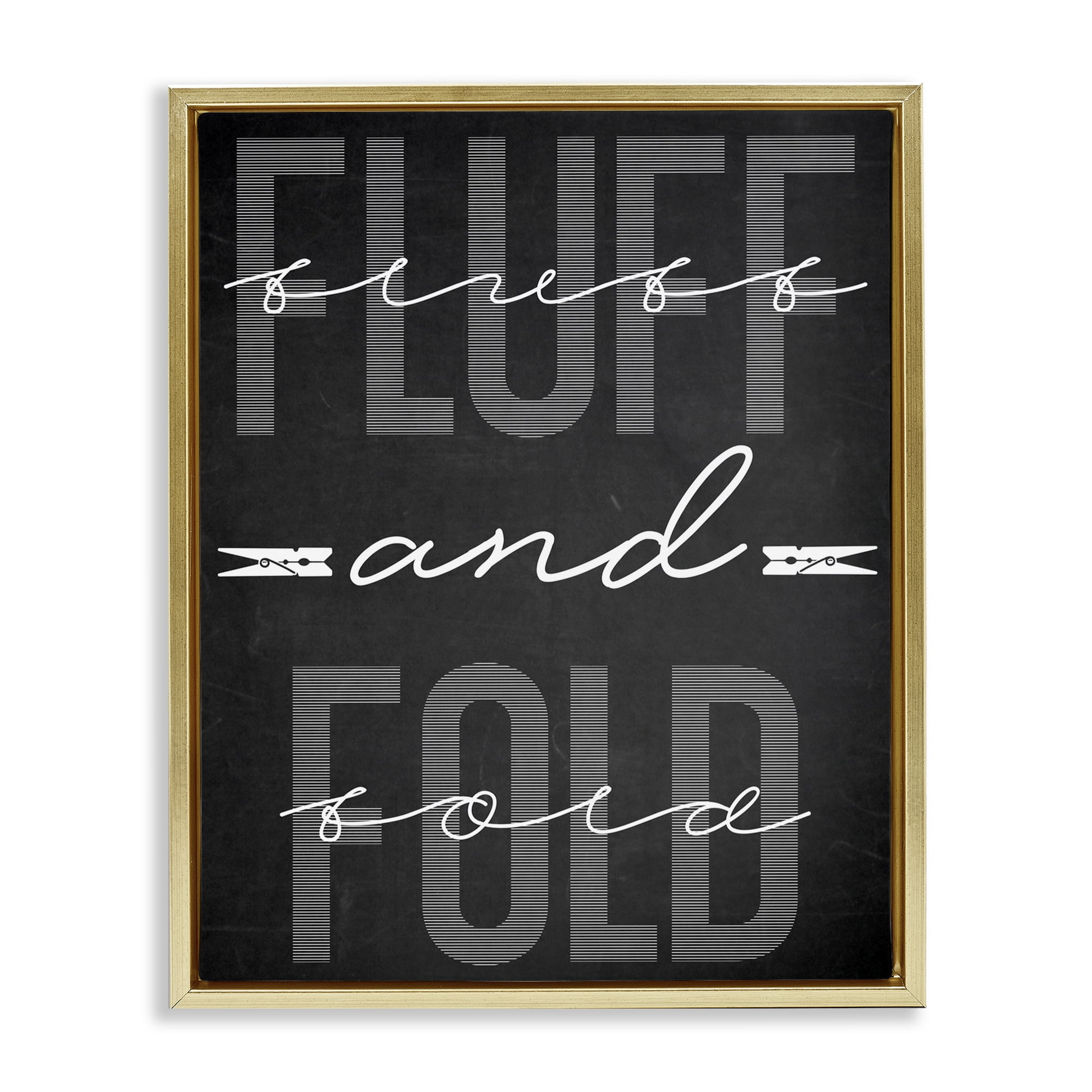 Fluff & Fold Black Minimal Gold Framed Floater Canvas Wall Art, design by Marcus Prime