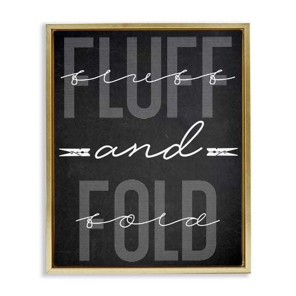 Fluff & Fold Black Minimal Gold Framed Floater Canvas Wall Art, design by Marcus Prime