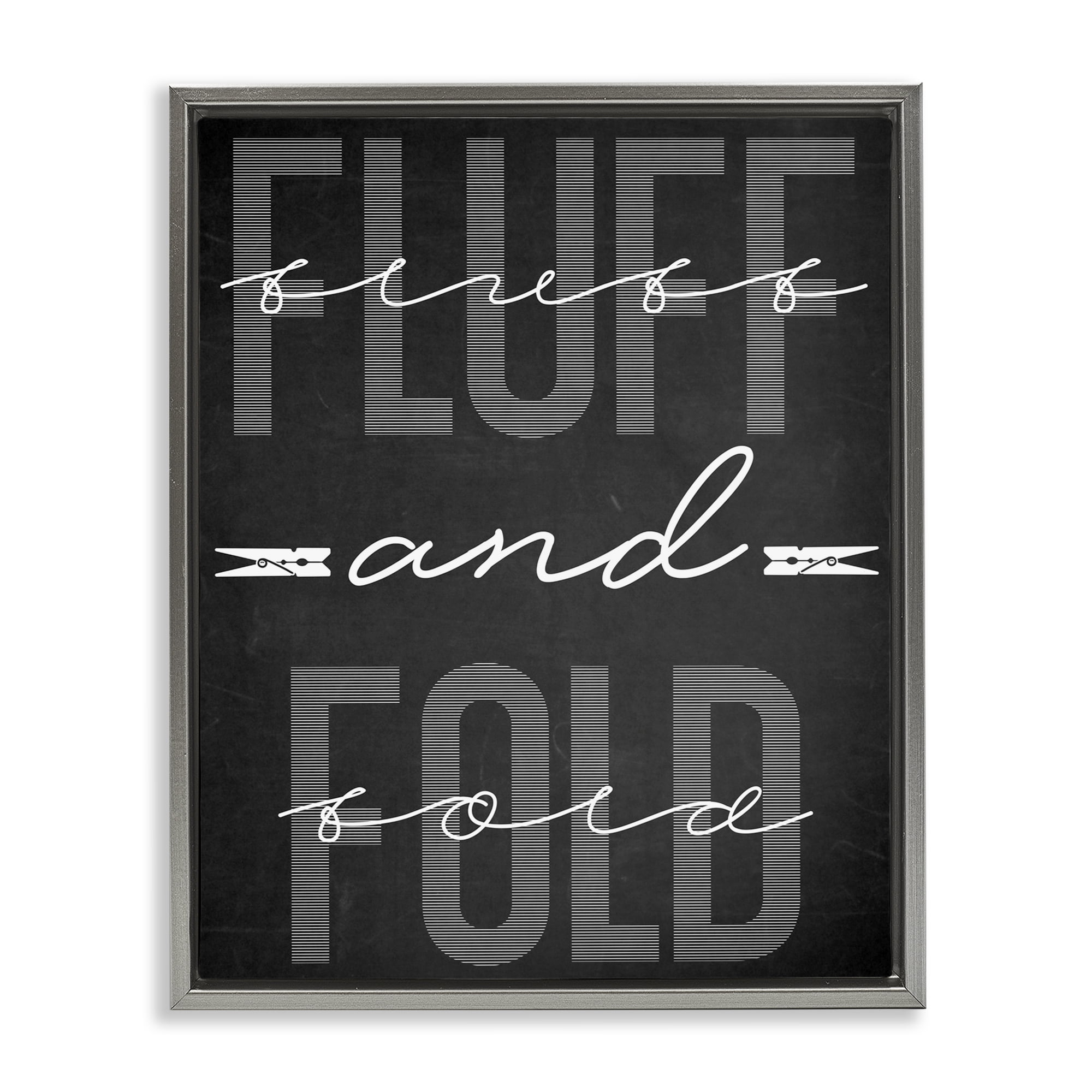 Fluff & Fold Black Minimal Gray Framed Floater Canvas Wall Art, design by Marcus Prime