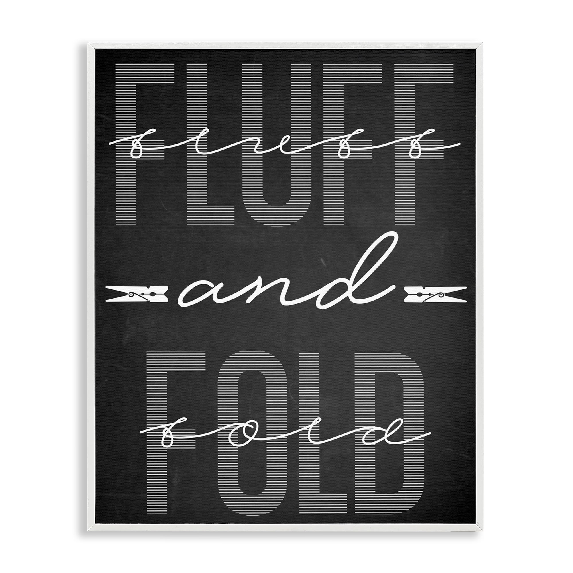 Fluff & Fold Black Minimal White Framed Giclee Art, design by Marcus Prime