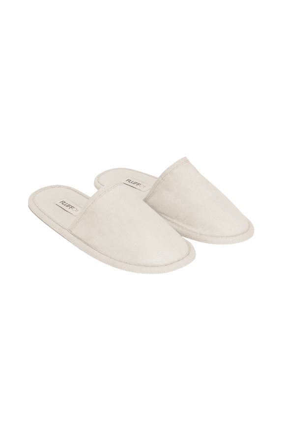 Hotel Slippers Slip-On Cushioned, Mule Flat Heel Round Toe Cream, Unisex