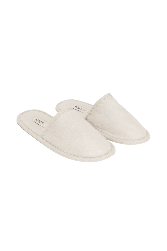 Hotel Slippers Slip-On Cushioned, Mule Flat Heel Round Toe Cream, Unisex