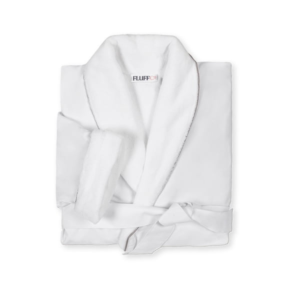 FluffCo Plush Microfiber Shawl Collar Robe, Unisex