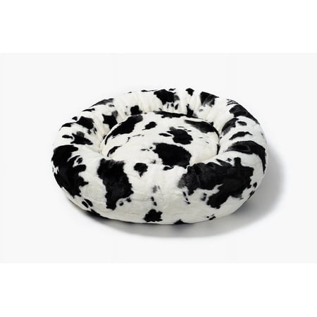 Fluffi Donut Cat and Dog Bed - Black/White