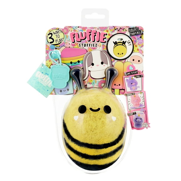 Fluffie Stuffiez Bee Small Collectible Plush - Surprise Reveal, Huggable Play Fidget Soft Fluff