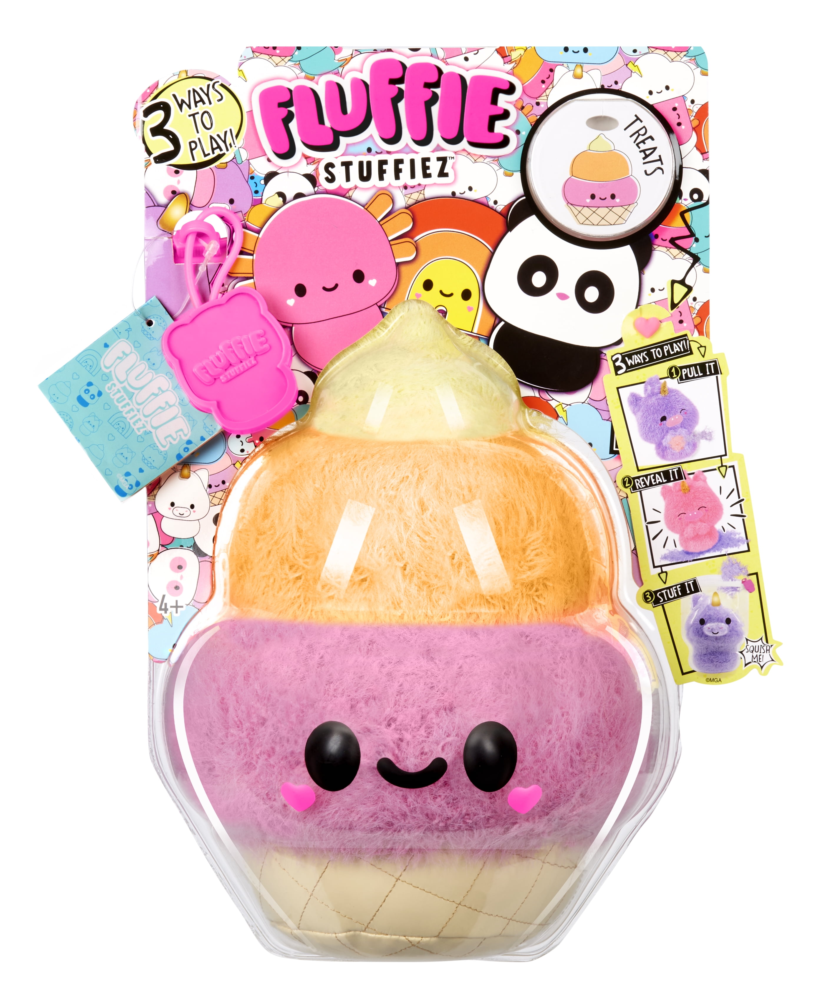 Fluffie Stuffiez Ice Cream Small Collectible Plush, Surprise Unbox, Huggable Soft Fluff, Ages 4+