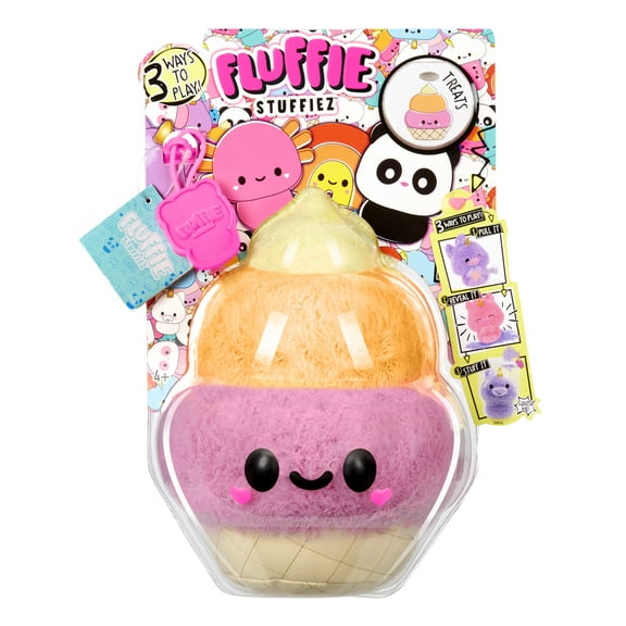 Fluffie Stuffiez Ice Cream Small Collectible Plush, Surprise Unbox, Huggable Soft Fluff, Ages 4+