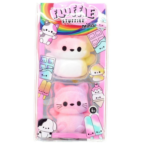 Fluffie Stuffiez Minis Monkey & Cat Figure 2-Pack (Soft & Squishable)