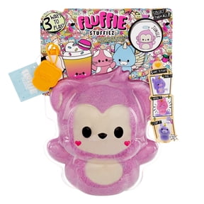 Fluffie Stuffiez Monkey Small Collectible Plush, Surprise Reveal Unboxing with Huggable Fur Pulling, Ultra Soft Fluff