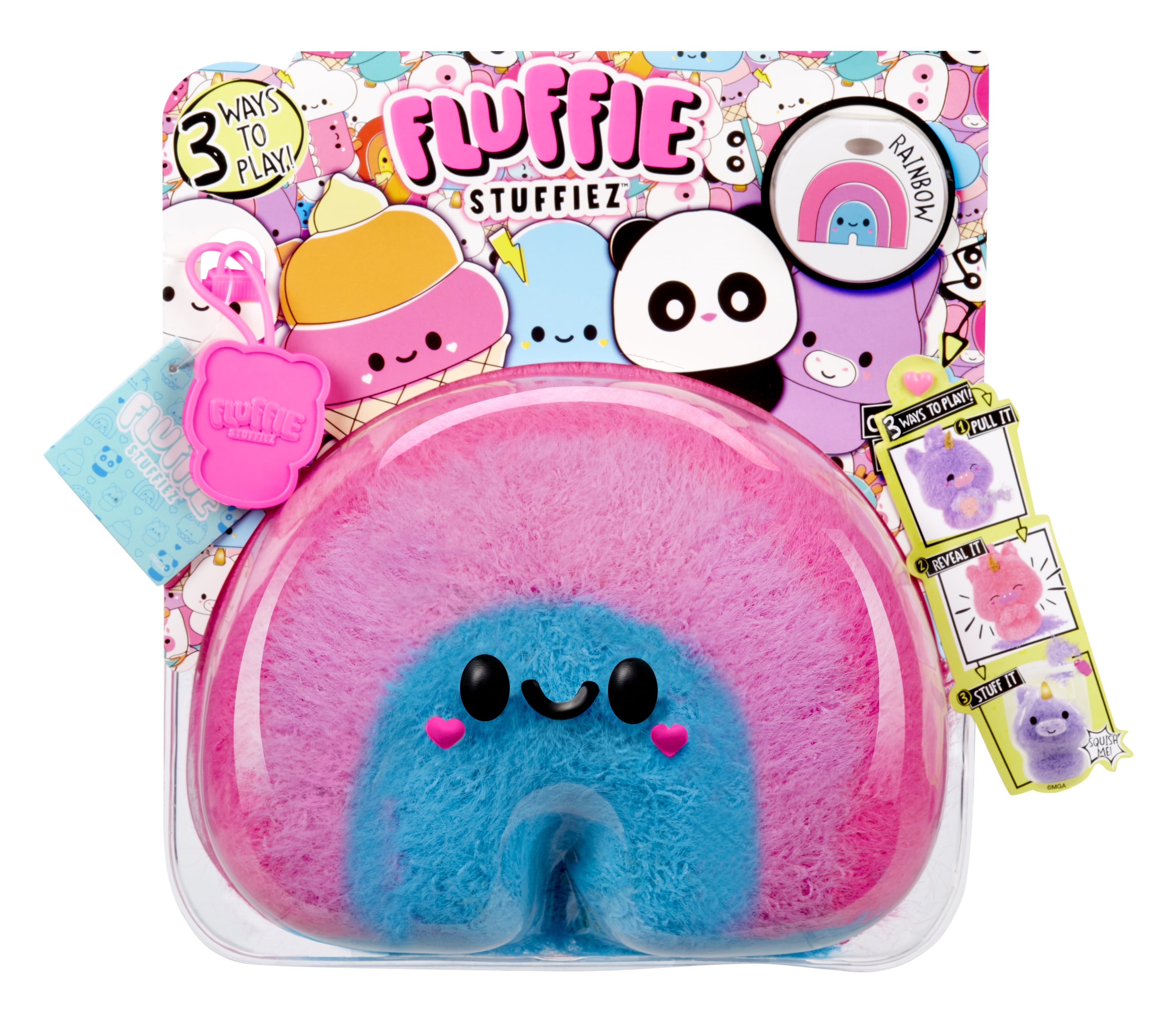 Fluffie Stuffiez Rainbow Small Collectible Feature Plush - Surprise Reveal  Unboxing with Huggable ASMR Fidget DIY Fluff Pulling, Ultra Soft Fluff Ages