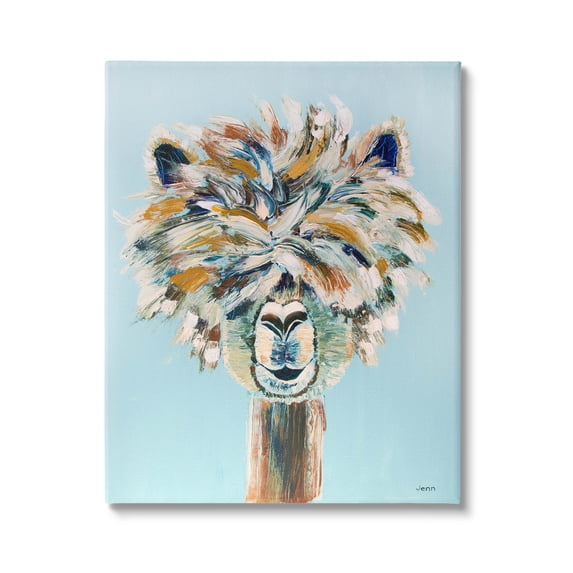 Fluffy Alpaca Happy Animal Animals & Insects Painting Gallery Wrapped Canvas Print Wall Art