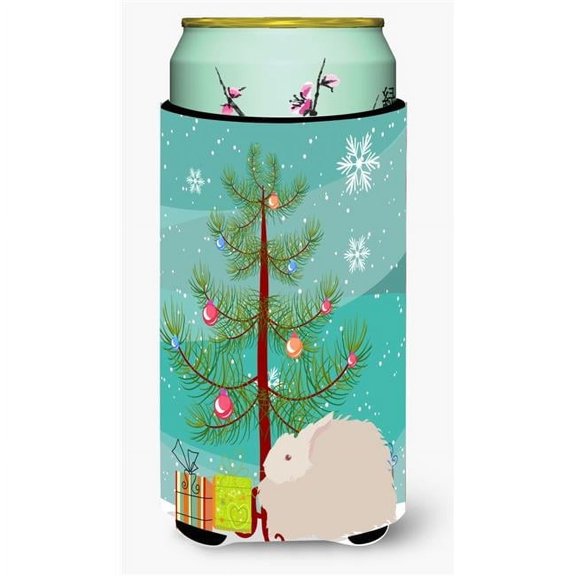 Fluffy Angora Rabbit Christmas Tall Boy Beverage Insulator Hugger