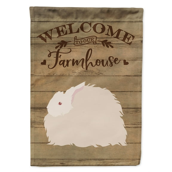 Fluffy Angora Rabbit Welcome Flag Canvas House Size