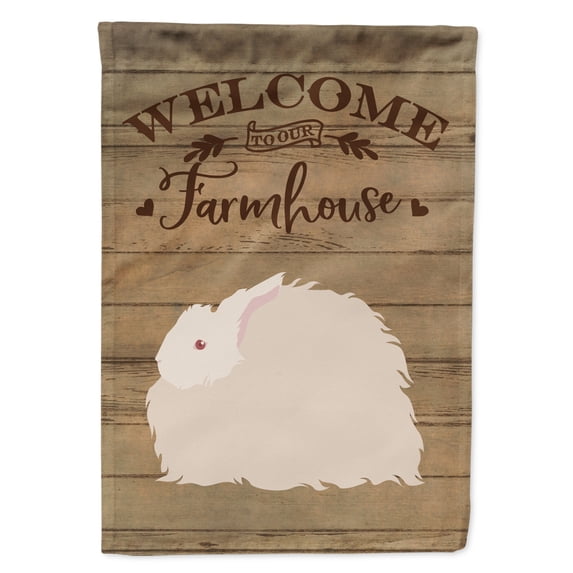 Fluffy Angora Rabbit Welcome Garden Flag