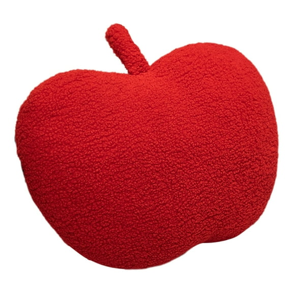 Fluffy Apple-Shaped Sherpa Pillow – Cute Decorative Cushion for Sofa, Car & Bed (Soft Plush Backrest)