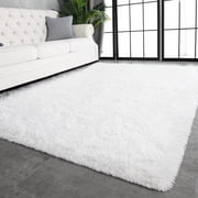 GPED Fluffy Area Rug,4x6 ft Soft Shaggy Rugs Fluffy Carpets, Non-Skid Plush Area Rugs for Living Room Bedroom Decor White