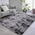 thumbnail image 1 of Fluffy Area Rug, Modern Abstract Fluffy Area Rug Indoor Soft Area Rug Faux Area Rug for Bedroom Living Room, Dark Gray, 6' x 9', 1 of 8