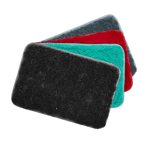 Fluffy Area Rugs, Soft Plush Fuzzy Area Rugs for Living Room Non Slip Rectangle Shag Carpet Area Rugs for Bedroom Office, 15.75 x 23.62 inch, Black