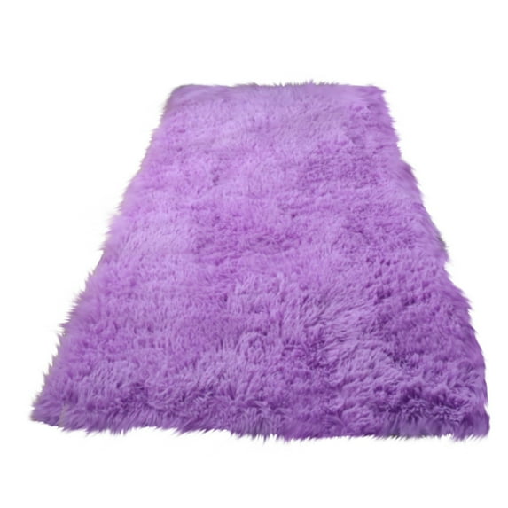 Fluffy Area Rugs for Bedroom, Non-Slip Washable Soft Shag Carpet, Plush High Pile Throw Rug for Living Room, Dorm, Aesthetic Decor Purple