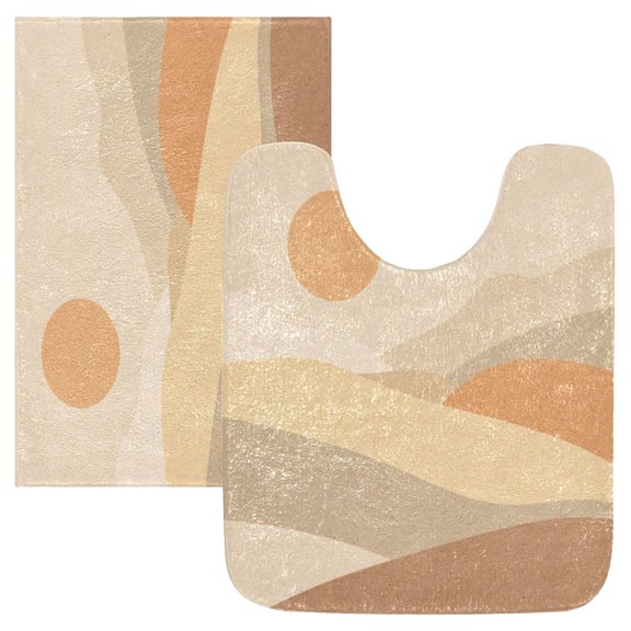Fluffy Bathroom Mats Non Slip Absorbent Bath Mats TPR Backing for Bathroom 20x24in,Sunset Hill Print