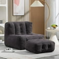 thumbnail image 1 of Fluffy Bean Bag Chair, Comfortable Bean Bag for Adults and Children, Super Soft Lazy Sofa Chair with Memory Foam and Ottoman, Indoor Modern Focus Bean Bag Chair for Living Room, Bedroom, Apartment, 1 of 14