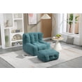 thumbnail image 1 of Fluffy Bean Bag Chair with Ottoman, Large Lazy Sofa with Memory Foam, Padded Floor Sofa with Footstool, Lazy Lounge Chair with Backrest for Living Room, Bedroom, Gaming Room, Green, 1 of 9