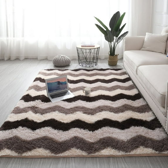 Fluffy Bedroom Rugs Shaggy Geometric Design Area Rug For Girls Baby Room Kids Living Room Home Decor Floor Carpet