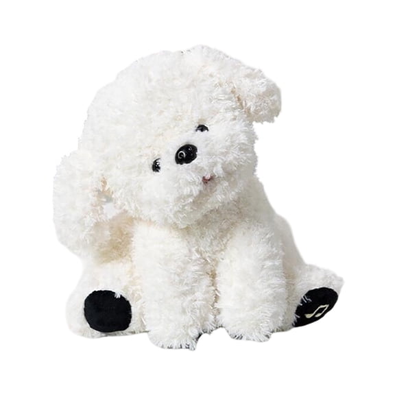 Fluffy Beige Dog Plush Toy with Crinkle Sound - 20cm/7.87in Soft Stuffed Animal Puppy, Cuddly Comfort Toy for Kids & Gifts (Style/Colour as Pictured)