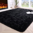 thumbnail image 1 of Fluffy Black Area Rugs for Bedroom Living Room,4x5.3 Feet Thick Shag Throw Floor Carpet,Soft Shaggy Non-Slip Plush Dorm Nursery Kids Rug Home Decor Aesthetic, 1 of 4