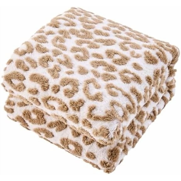 Fluffy Blanket Cheetah Print Blanket Twin Blankets for Bed Couch - 60"x80", Brown