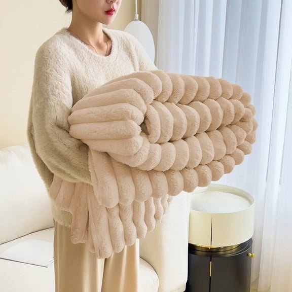 Fluffy Blanket,Throw Blanket,Throw Blanket For Couch,Soft And Thick Double Layer Raschel Blanket A Must Have Warming Artifact In Winter For Beds Sofas Ultimatecomfort(Khaki 40*28in)