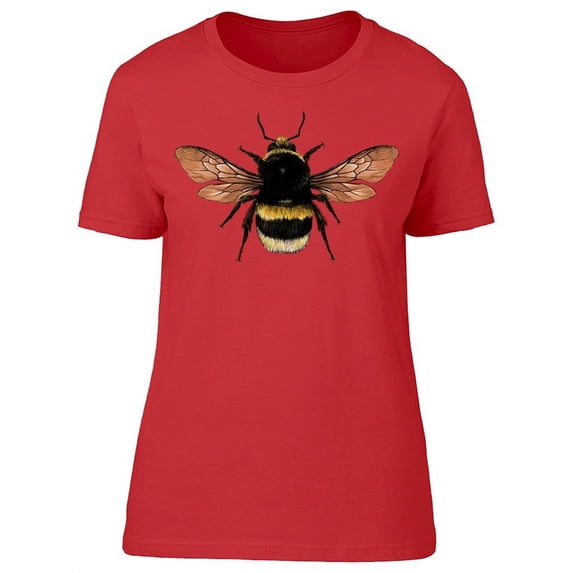 Fluffy Bumblebee Drawing T-Shirt Women -Image by Shutterstock, Female Small