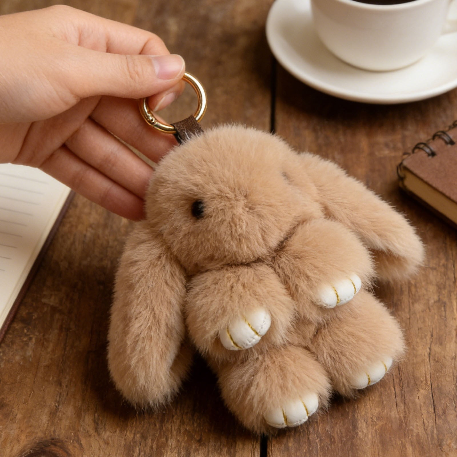 New Rabbit Skin Fluffy Bunny Keychain, Faux Rabbit Fur Bunny Bag Charm, Cute Plush ...