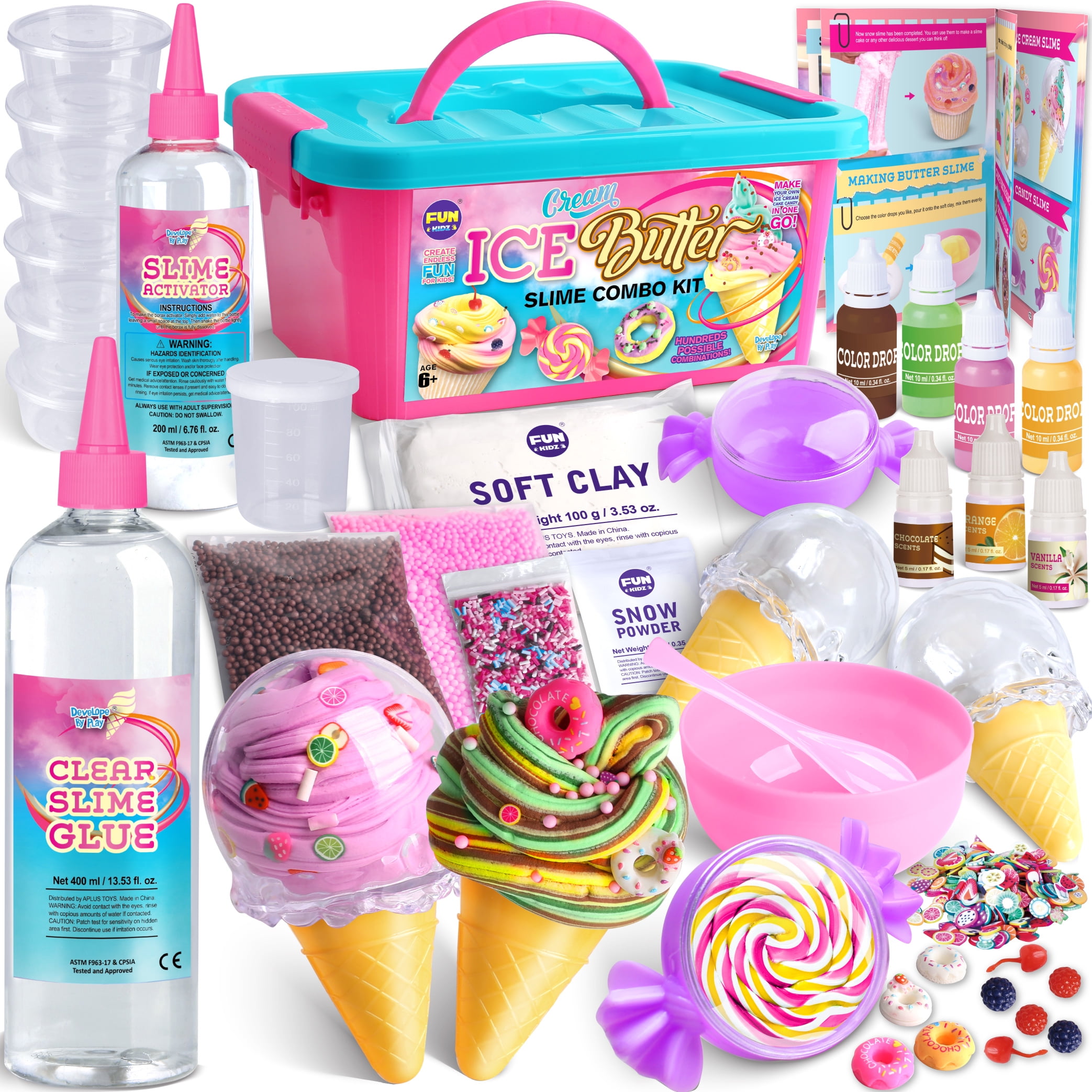 Gift Butter Slime Kit For Girls 10-12, Funkidz Ice Cream Soft Slime Making  Kit Ages 8-12 Kids Slime Toys Ideal Birthday Party Present