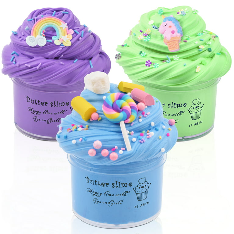 Fluffy Slime Making Ice Cream Kit Gift Toys Butter Slime Kit for Girls