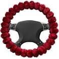 thumbnail image 1 of Fluffy Car Steering Wheel Cover, 14.5-15 Inches Anti-Slip Plush Fuzzy Steering Wheel Protector, Soft Warm Steering Wheel Cover Interior Decor for Women Girl, Car Accessories (Red), 1 of 10