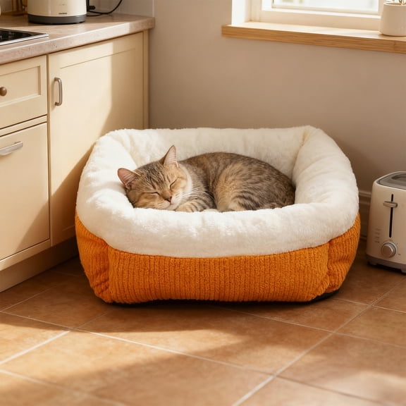 Fluffy Cat Blanket Bed Soft Plush Warm Mat for Cats and Small Dogs Cozy Napping Pad 17 Inch
