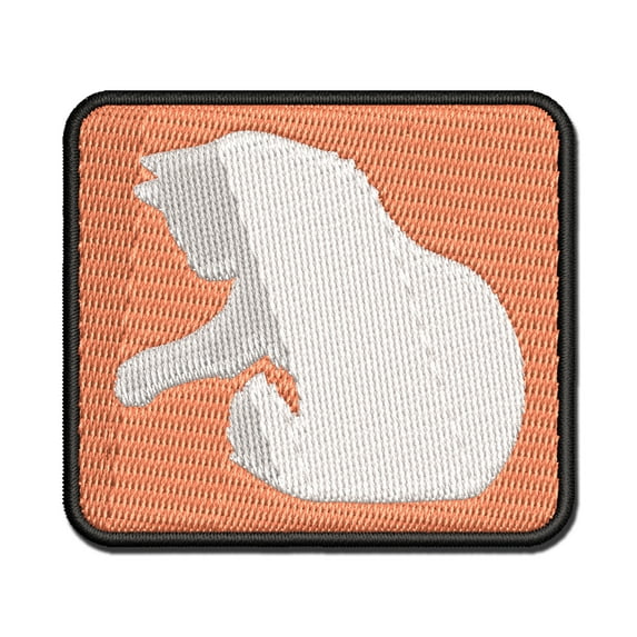 Fluffy Cat Kitten Hitting Something with Paw Claw Applique Multi-Color Embroidered Hook & Loop Patch - 2.0 Inch Mini