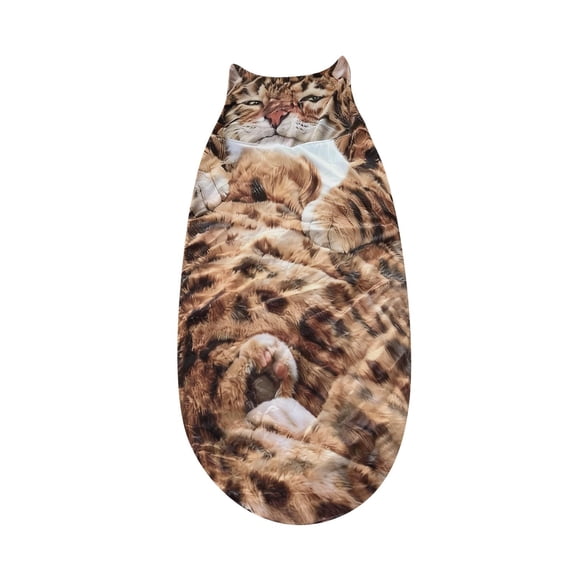 Fluffy Cat Sleeping Bag for Adults,Plush Cat Shaped Sleeping Bag for Adults,Adorable Cats Envelope Sleeping Bags,Washable Warm Blanket for Camping and Home Lounging,68.9x31.5 Inch,C