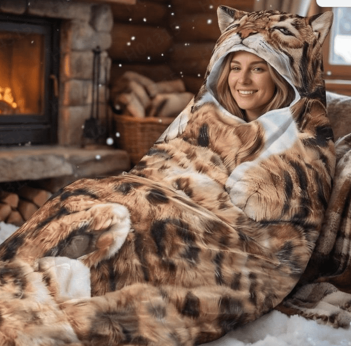 Fluffy Cat Sleeping Bag for Adults, Plush Cat Bag, 68.9x31.5 Inch