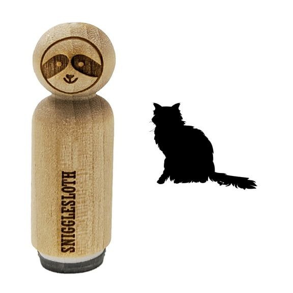 Fluffy Cat Solid Rubber Stamp for Scrapbooking Crafting Stamping - Mini 1/2 Inch