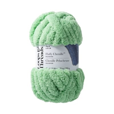 Loops & Threads Fluffy Chenille Yarn - Jumbo (7) 100% Polyester, Soft Fuzzy Yarn for Knitting & Crochet Blankets, Hats, Plushies & Sweaters, 23 yd / 10.58 oz Skein, 6 Pack