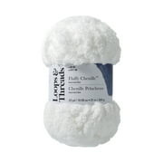 Fluffy Chenille Yarn by Loops & Threads - Yarn for Knitting - Crochet - Weaving - and Arts & Crafts - White - Polyester - 10.58 oz