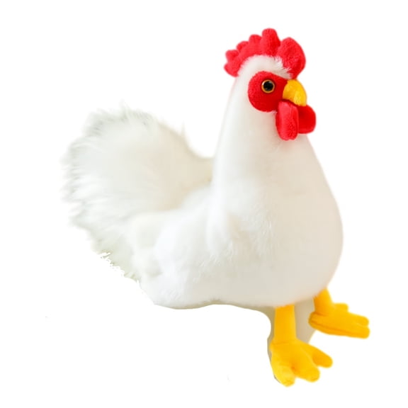 Fluffy Chicken Plush Toys Cute Farmyard Animal White Chicken Plushies Funny Hen Stuffed Dolls Gift