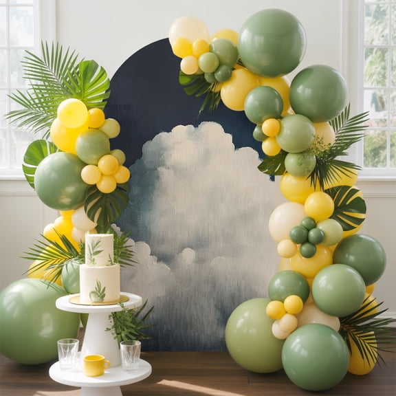 Fluffy Clouds Arch Backdrop Cover, 5FT, Dark Sky Abstract Nature Spandex Arch Covers Double-Sided Backdrop for Wedding Birthday Party Photo Background Decoration