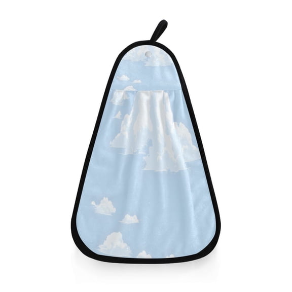 Fluffy Clouds Hanging Towel Hand Towel 16.53x12.20in Quick-Drying for Kitchen and Bathroom Use