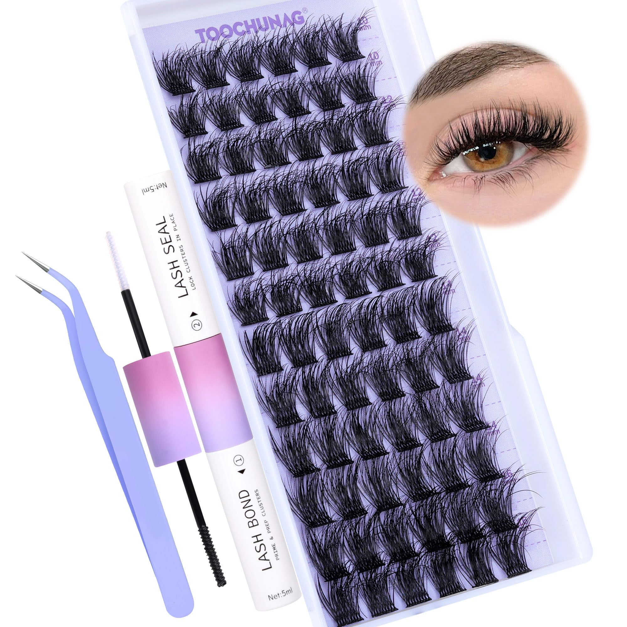 Fluffy Clusters Eyelash Extension Kit Wispy Lash Extension Kit with ...